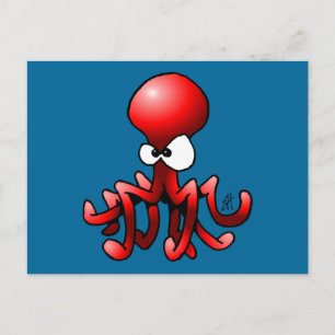 Cartão Postal Octopus vermelho