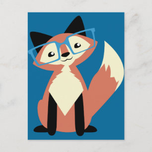 Cartão Postal Óculos de Hipster giros Fox