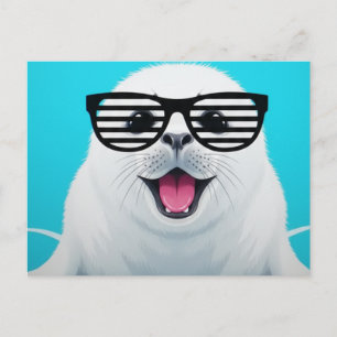 Cartão Postal Óculos de Sol Foca