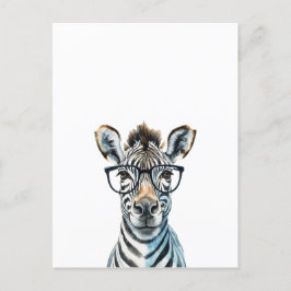 Cartão Postal Óculos de Visto Zebra engraçados