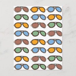 Cartão Postal Óculos escuros óculos coloridos de verão