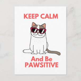 Cartão Postal Óculos legal De Visto De Gatos Sejam Pawsitivos