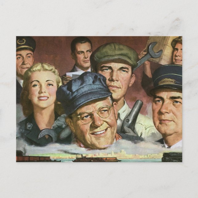 Cartão Postal Ocupações Comerciais, Patriotismo Patriótico Vinta (Frente)