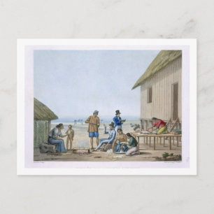 Cartão Postal Ocupações domésticas, Agagna, Guam, Filipinas, f