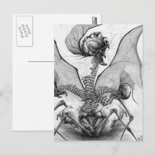 Cartão Postal Odd Bone Fellow Fantasy Gótico Skeleton Monster A