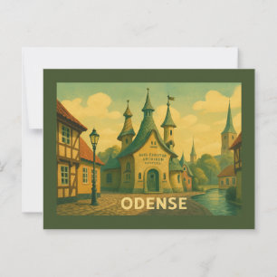 Cartão Postal Odense Dinamarca Literário