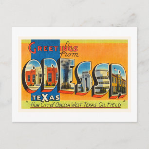 Cartão Postal Odessa Texas TX Antiga Viagens vintage Souvenir