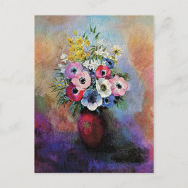 Cartão Postal Odilon Redon Anemones - Simbolismo de Arte Bela
