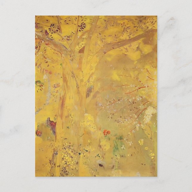 Cartão Postal Odilon Redon - Árvore contra fundo amarelo (Frente)