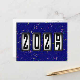 Cartão Postal Odômetro de Ano Novo 2027