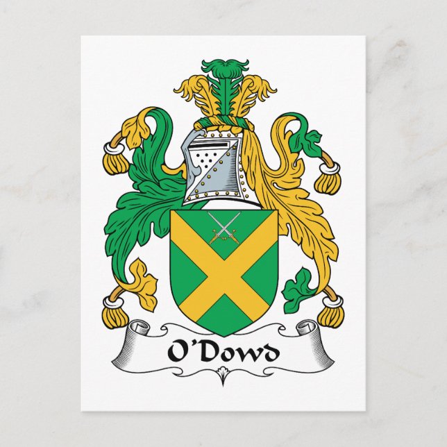 Cartão Postal O'Dowd Family Crest (Frente)