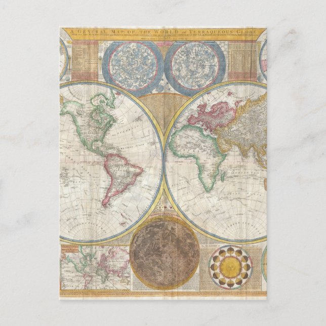 Cartão Postal Ofertas do Mapa Mundial (Frente)