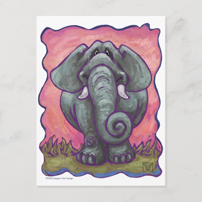 Cartão Postal Ofertas e acessórios de elefante (Frente)