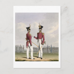 Cartão Postal Oficiais de Campo dos Fuzileiros Navais Reais, pra