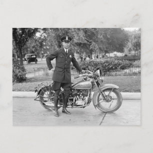 Cartão Postal Oficial de motocicleta da polícia de D.C., 1932