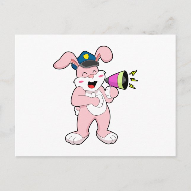 Cartão Postal Oficial de polícia coelho Microfone (Frente)