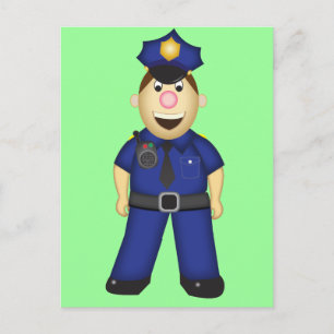 Cartão Postal Oficial de Polícia de Desenho Animado Fofo