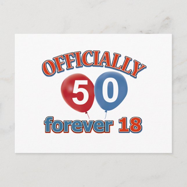Cartão Postal Oficialmente 50 para sempre 18 (Frente)