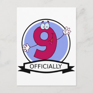 Cartão Postal Oficialmente 9 Banner de Aniversário