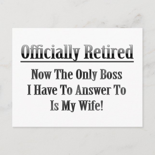 Cartão Postal Oficialmente Aposentado (Frente)