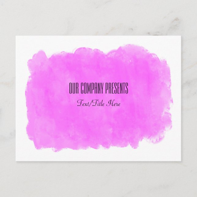 Cartão Postal Oficina Evento de Beleza Rosa Maquiagem Glam Moder (Frente)