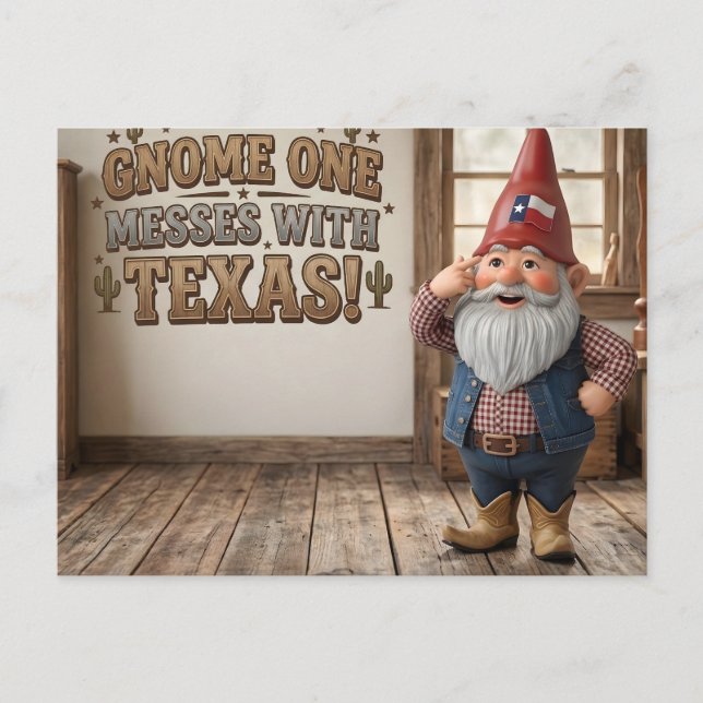Cartão Postal "Oficina 'Gnome One Bagunça o Texas'" (Frente)