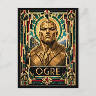Cartão Postal Ogro, Mitológico Art Déco