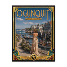Ogunquit Maine Arte Deco Antigo Idade Dourada