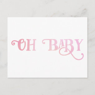 Cartão Postal Oh Baby Personalize Este Rosa Menina Menina