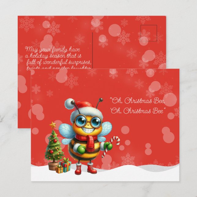 Cartão Postal "Oh, BEE de Natal, Oh, BEE de Natal" (Frente/Verso)