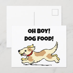 Cartão Postal Oh Boy Dog Comida Fome Foto de Cartoon