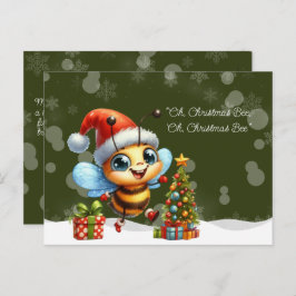 Cartão Postal "Oh, Christmas BEE, Oh, Christmas BEE"