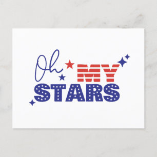 Cartão Postal Oh, minhas estrelas bandeira dos EUA