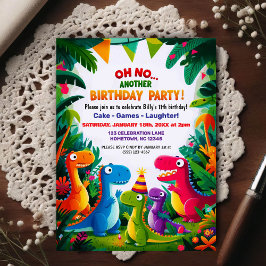 Cartão Postal Oh Não! Outra Festa de Aniversário com Tema de Din