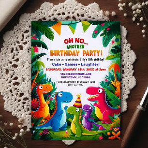Cartão Postal Oh Não! Outra Festa de Aniversário com Tema de Din