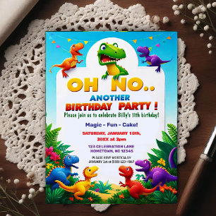 Cartão Postal Oh Não! Outra Festa de Aniversário com Tema de Din