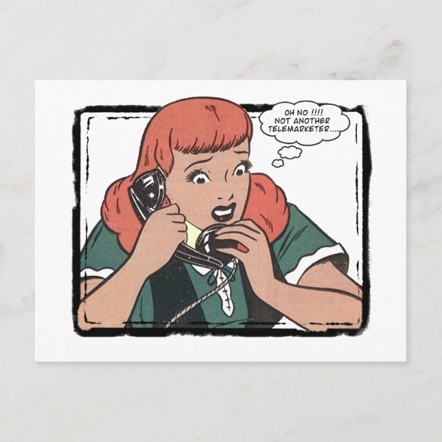 Cartão Postal Oh não! Um não outro Telemarketer (Frente)