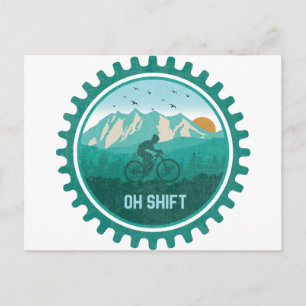 Cartão Postal Oh Shift Retro Mountain Bike Vintage MTB ciclismo