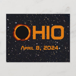 Cartão Postal Ohio 2024 Eclipse Solar Total