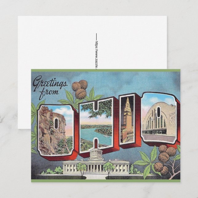 Cartão Postal Ohio Antigo (Frente/Verso)