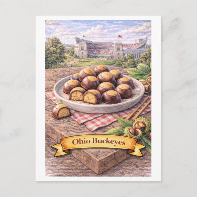 Cartão Postal Ohio Buckeyes (Série de Comida Americana) (Frente)