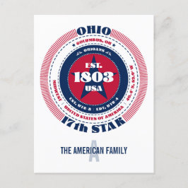 Cartão Postal Ohio, Colombo, OH, Patriótico, Monograma