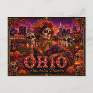 Cartão Postal Ohio Dia dos Mortos Retro