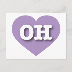 Cartão Postal Ohio Lavanda Heart - Eu amo OH