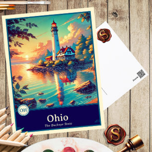 Cartão Postal Ohio   Postcard Anime Estilo Cel Shaded
