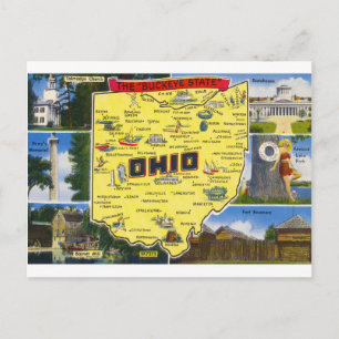 Cartão Postal Ohio The Buckeye State Vintage