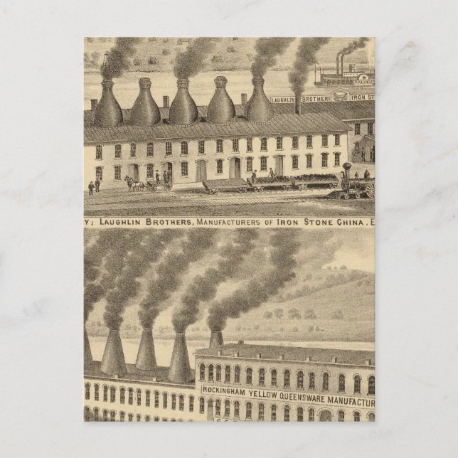 Cartão Postal Ohio Valley Pottery, Laughlin Brothers (Frente)