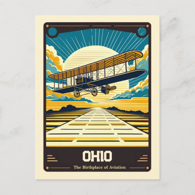 Cartão Postal Ohio | Vintage espirituosa patriótica (Frente)