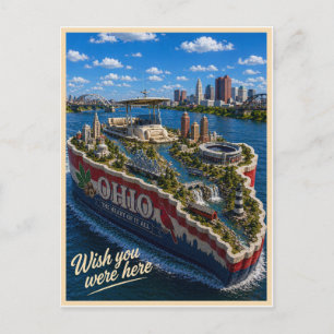 Cartão Postal Ohio Wish You Were Here Série de Estados