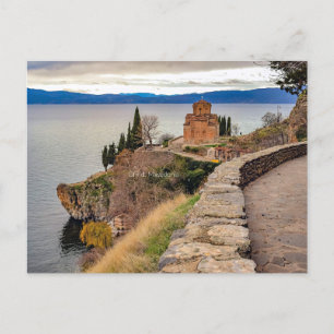 Cartão Postal Ohrid, fotografia da paisagem da Macedônia